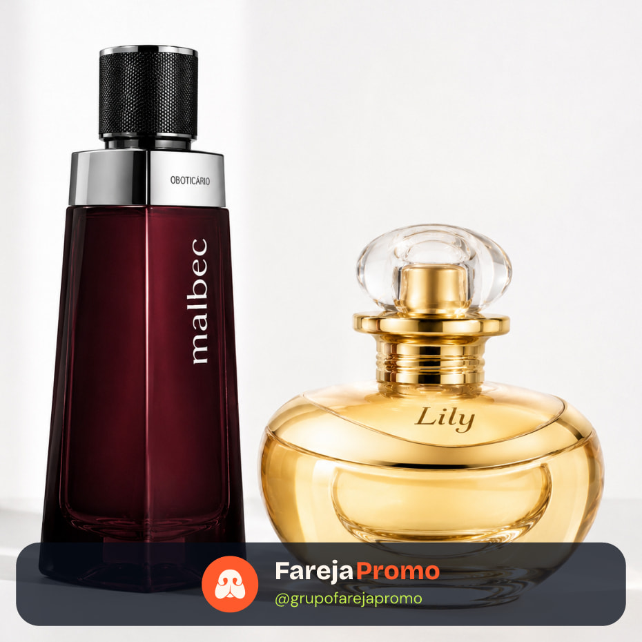 Kit 2 Perfumes Masculino e Feminino Luxo Presente Casal Elegante