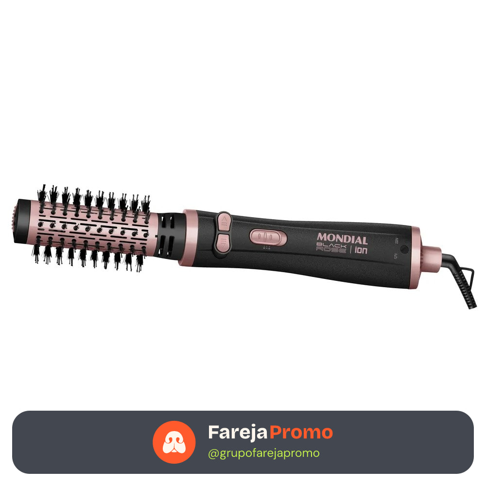 Escova Rotativa Secadora Mondial 1300w Erb-01 Black Rose