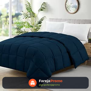 Camesa Edredom Ecopluma Toque de Pluma King Size 280x260cm - Marinho, Poliéster