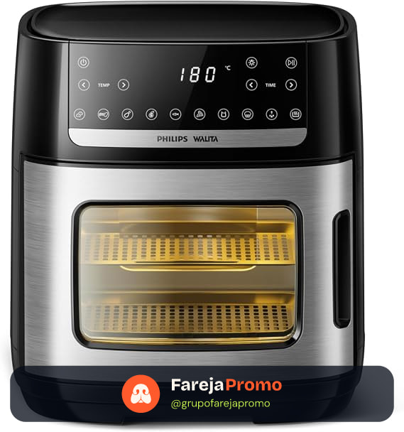 Philips Walita Fritadeira Airfryer Forno 12 Litros, Preta, 110V