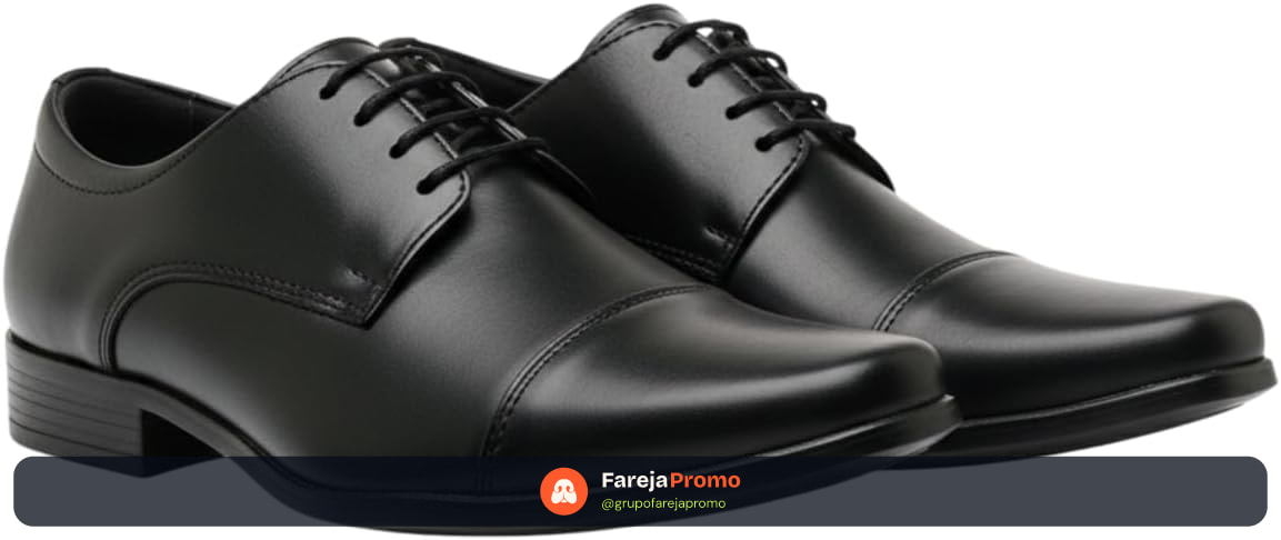 Sapato Social Masculino Bico Fino Clássico Elegante com Cadarço