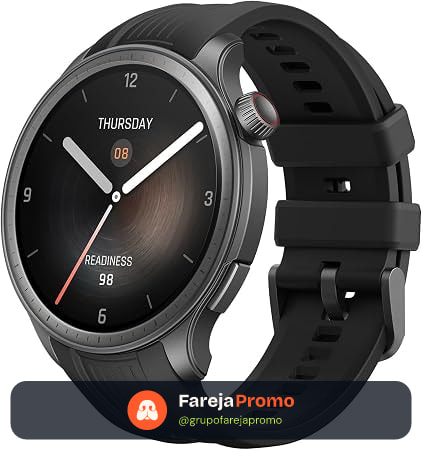 Relógio Inteligente Amazfit Balance 46mm A2287 ZEPP FOLOW Composição Corporal, GPS, Step Tracking, Alexa Built-In, Chamada Bluetooth, Duração da Bateria de 14 Dias (Black)