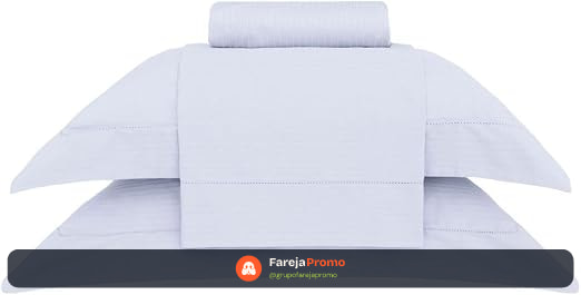 Buddemeyer Jogo de Cama Queen Damask Stripes 100% Algodão Cinza 4 pç