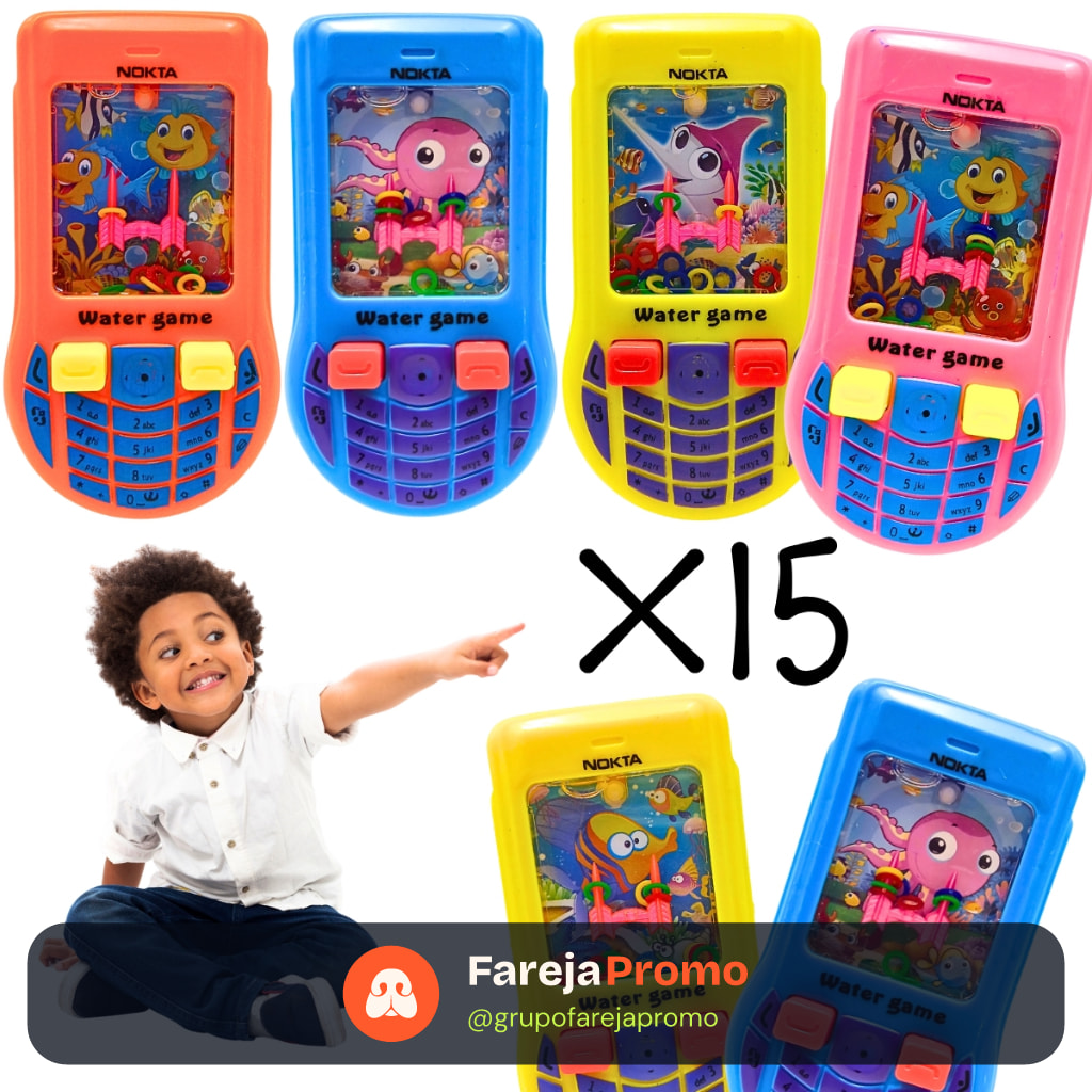 15 Jogos Joguinho Brinquedo Argola Aquaplay Controle Vídeo Game Joystick Prenda Lembrancinha Atacado