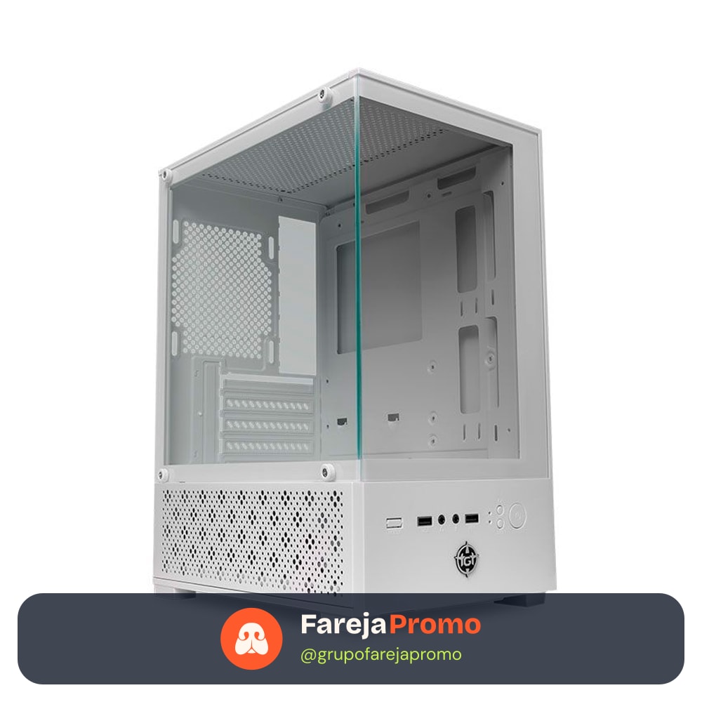 Gabinete Gamer TGT Legion, Mini-Tower, Lateral de Vidro, Branco, TGT-LGN-WH