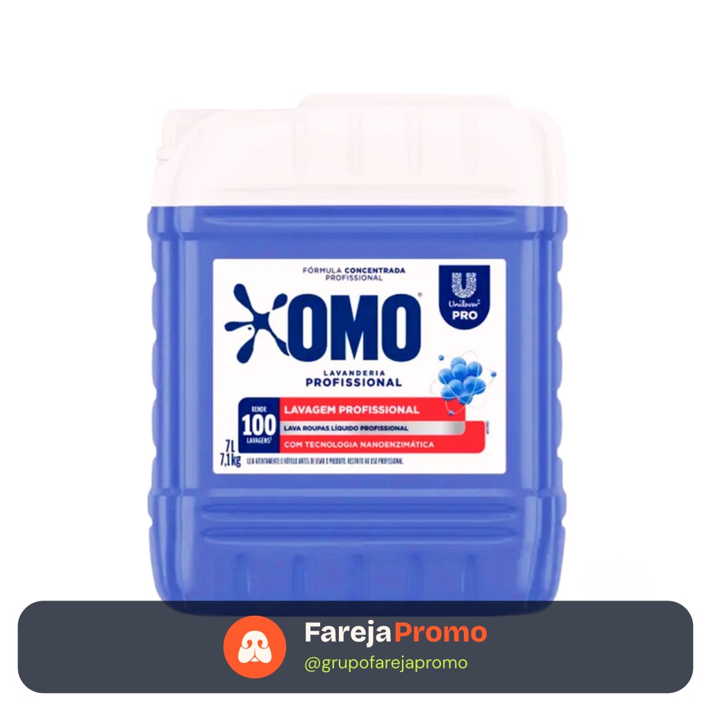 Lava Roupas Lavanderia Pro Líquido 7L Omo
