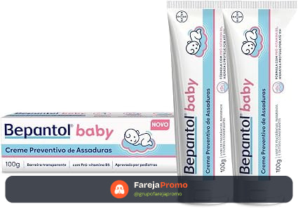 Kit 2 Cremes Pomadas de Assaduras Vit B5 com 100g cada, Total 200g - Bepantol Baby