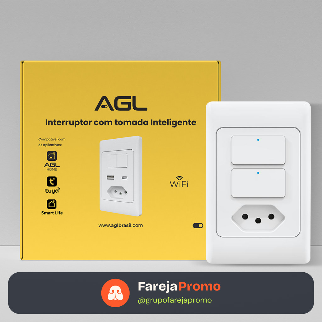 Interruptor inteligente Casa com Tomada Alexa Google Agl