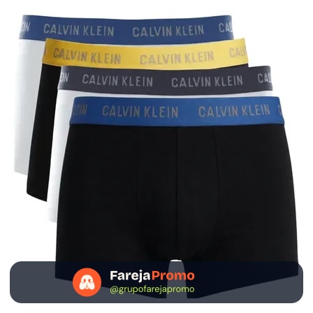 Kit 4 Cuecas Calvin Klein Ck Low Rise Trunk Algodão Original