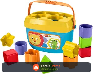Fisher-Price Brinquedo para Bebês Balde Primeiros Blocos para crianças a partir de 6 meses