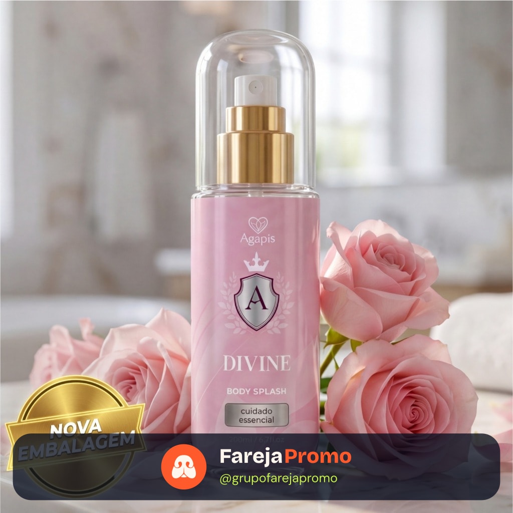 Body Splash Divine Agapis Beauty 200ml Fragrância Sedutora Delicada Alta Fixação