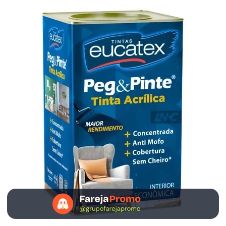 Tinta Eucatex Acrilica Pintura Parede Peg E Pinte 18 Cores