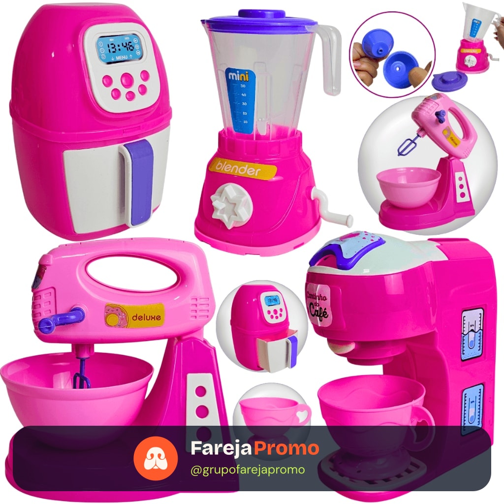 Kit de cozinha infantil de brinquedo com 6 peças