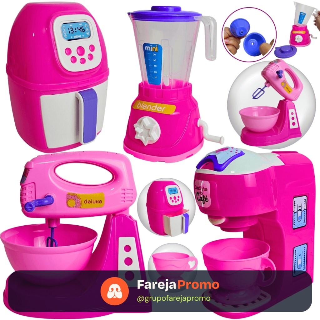 Kit de cozinha infantil de brinquedo com 6 peças