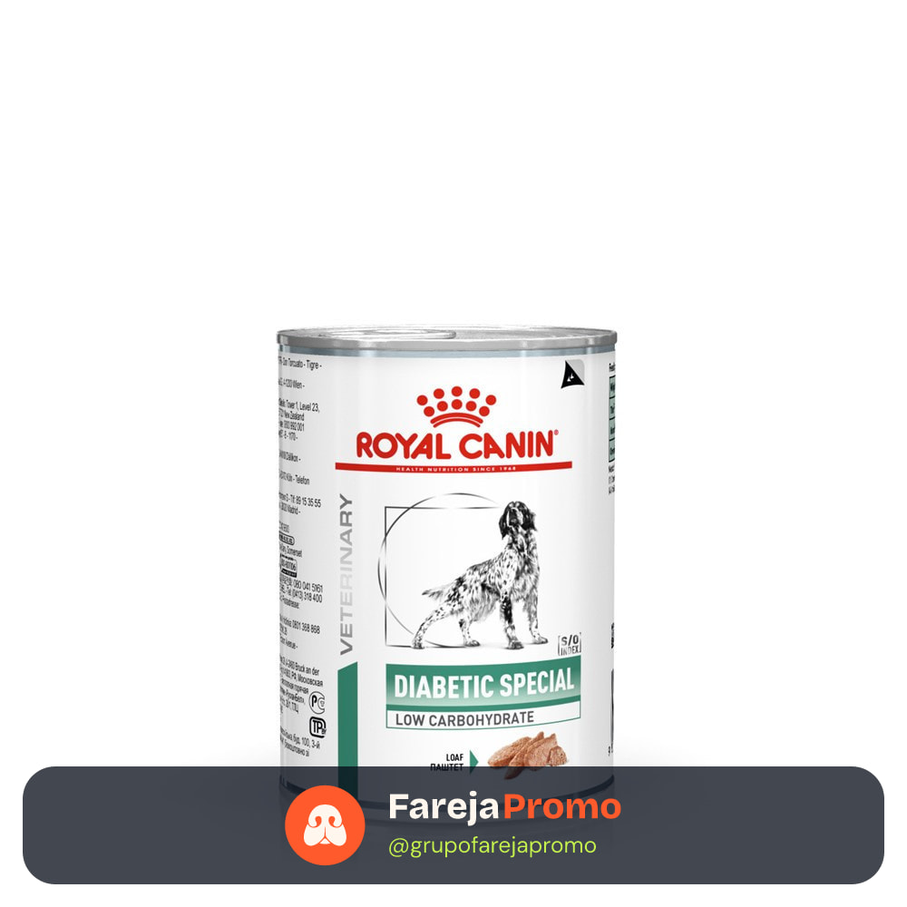 Ração Úmida Lata Veterinary Diet Diabetic para Cães com Diabetes 410 g Royal Canin