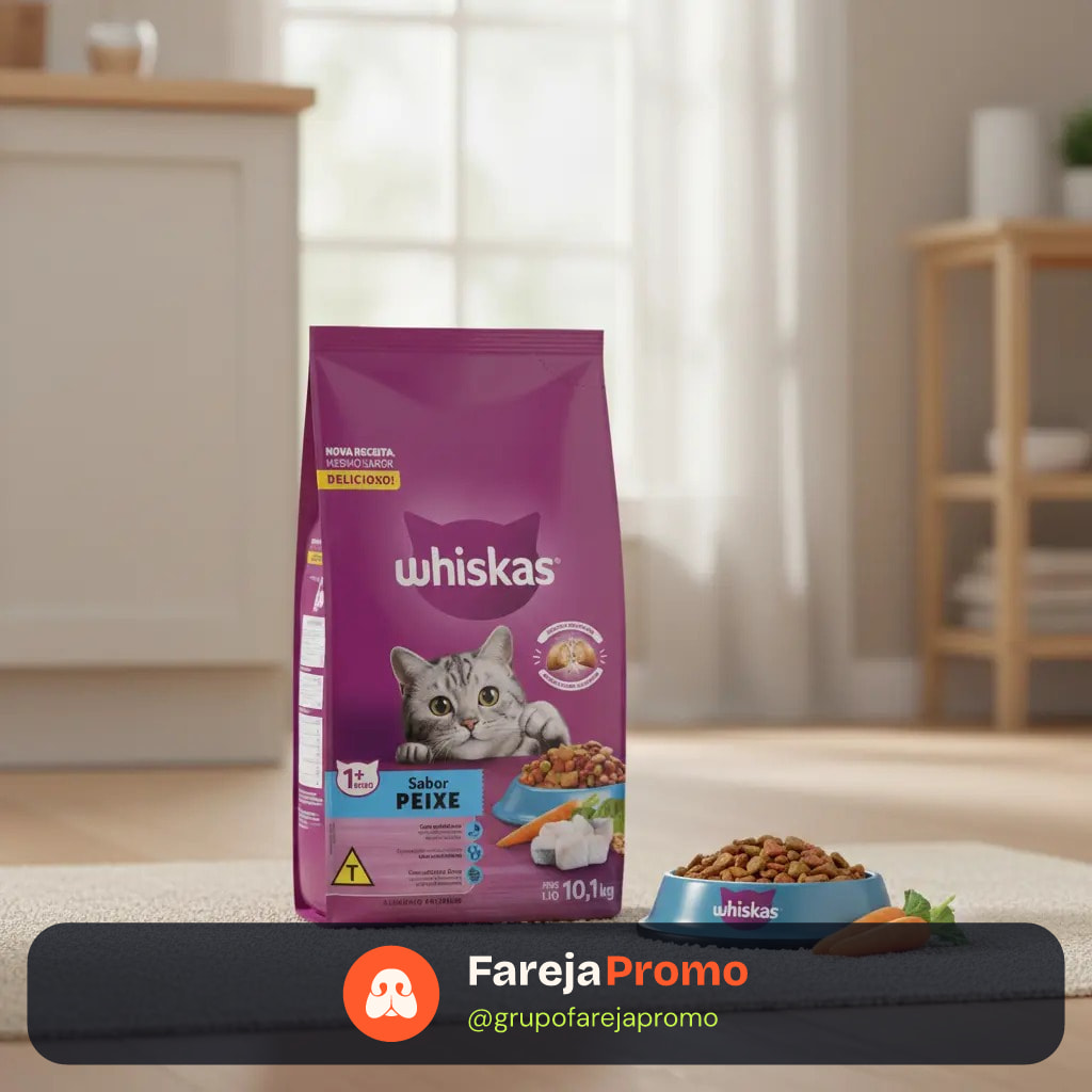 Ração para Gato Whiskas Premium Peixe com Delicrocs 10,1Kg