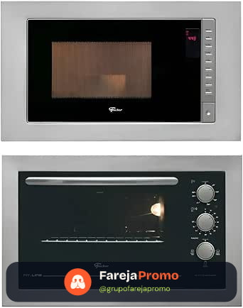 Kit Fischer Fit Line Micro-ondas + Forno Elétrico Inox 127v