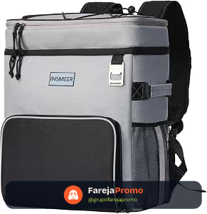 INSMEER Mochila térmica, refrigerador de praia isolado grande refrigerador de acampamento macio à prova de vazamento