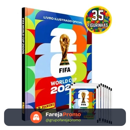 Kit Álbum Capa Dura + 35 Figurinhas Copa Do Mundo Fifa 2026