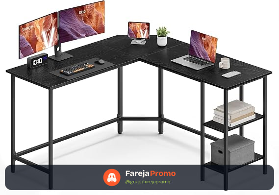 VASAGLE Mesa de Computador, Escrivaninha para Escritório, para Estudo, Quarto, Sala de Estar, BRLWD072B56V2