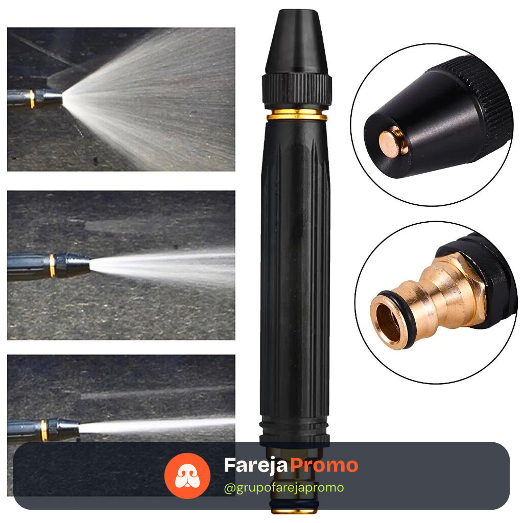 Kit 3 Em 1 Bico Alta Pressão Para Mangueira + Conector Top