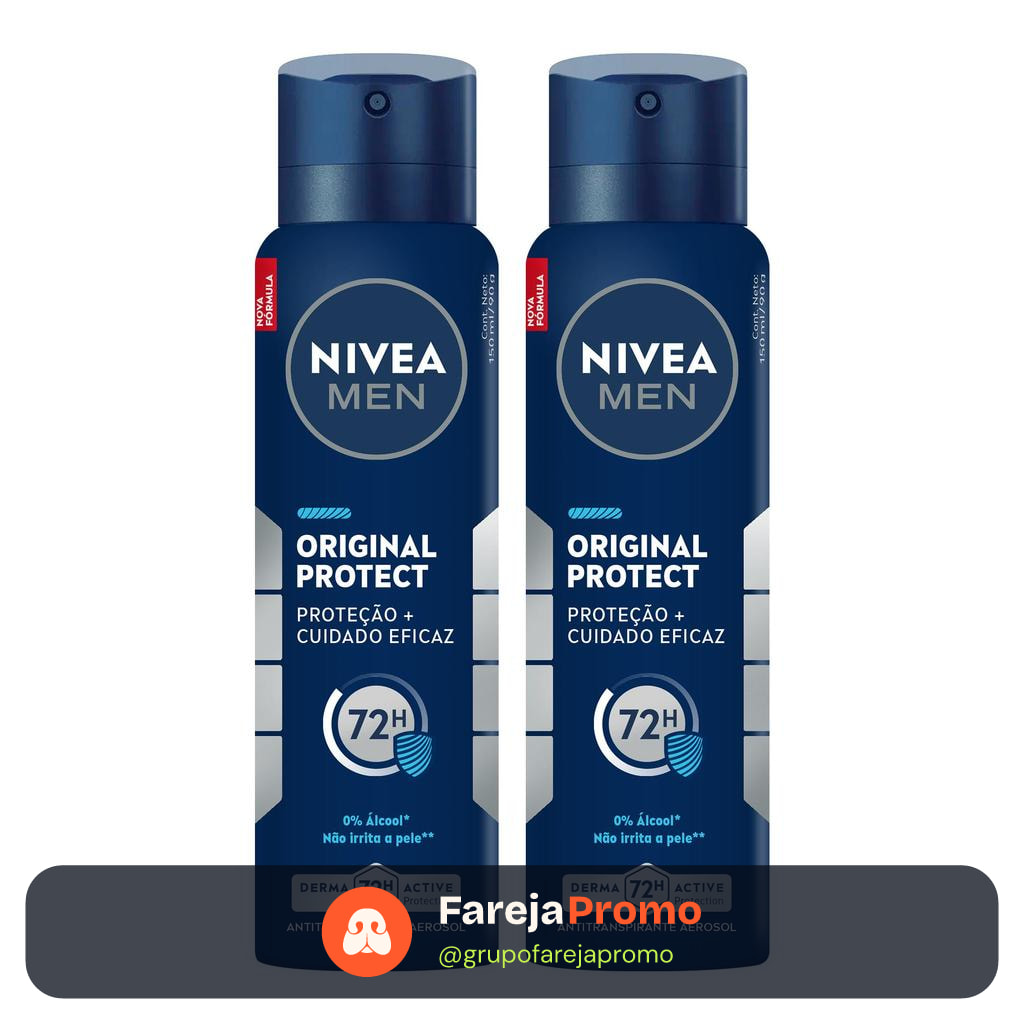 Kit NIVEA MEN Desodorante Antitranspirante Aerossol Original Protect 150ml