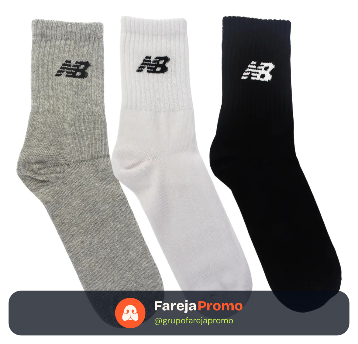 Kit 3 Meias New Balance Cano Longo 39 Ao 42 Unissex Conforto
