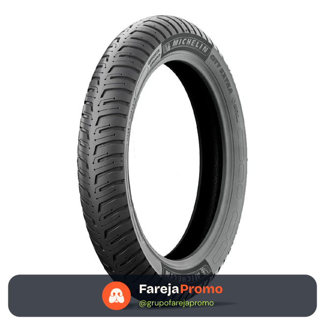 Pneu Michelin CITY EXTRA 100-90-18 62S USO SEM CÂMARA Traseiro Balão FAN 125/150/160 YBR 125 Factor 125/150 Fazer 150
