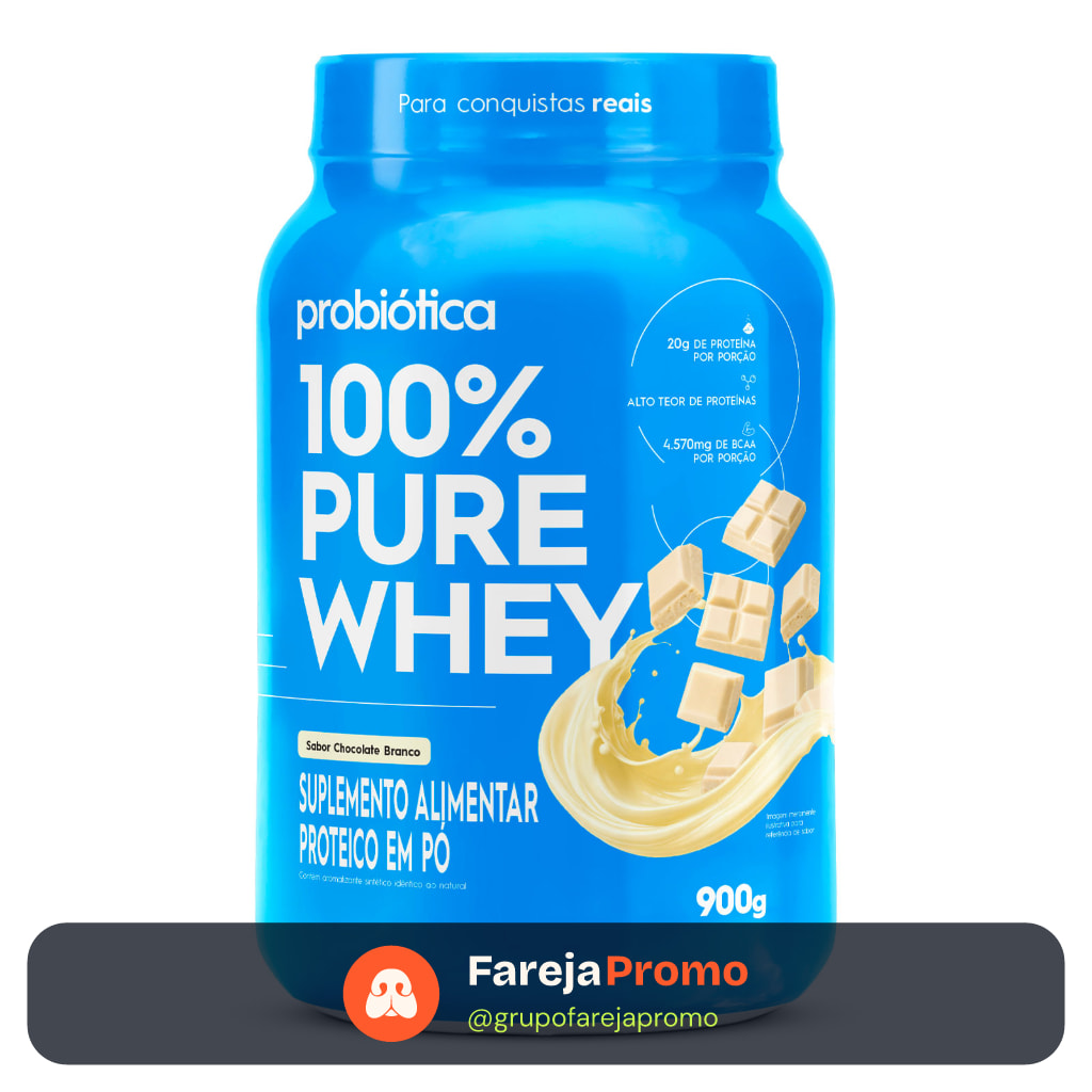 Whey Protein 100% Concentrado Probiotica 900g Pote