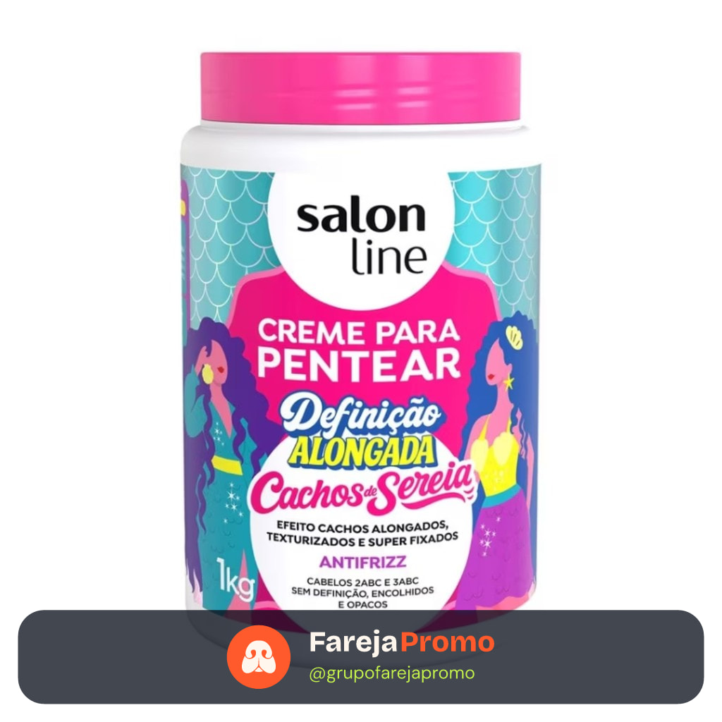 CREME PARA PENTEAR DEFINIÇÃO ALONGADA CACHOS DE SEREIA SALON LINE 1KG
