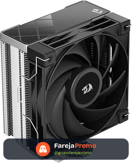 Air Cooler GamerStorm X Redragon AK400 RD Preto 4 Heatpipes Fan 120 mm R-AK400-BKNNMD-AJG