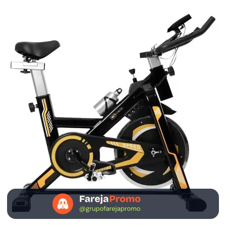 Bicicleta Spinning Com Roda De Inércia De 13kg Wct Fitness Cor Preto Preto/amarelo