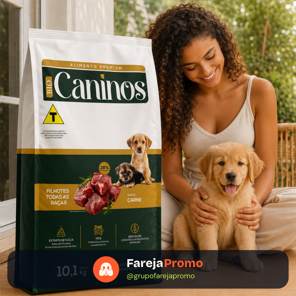 Ração Para Cachorro Filhote 10kg Caninos Todas Raças Sabor Carne Nivel Proteína 28%
