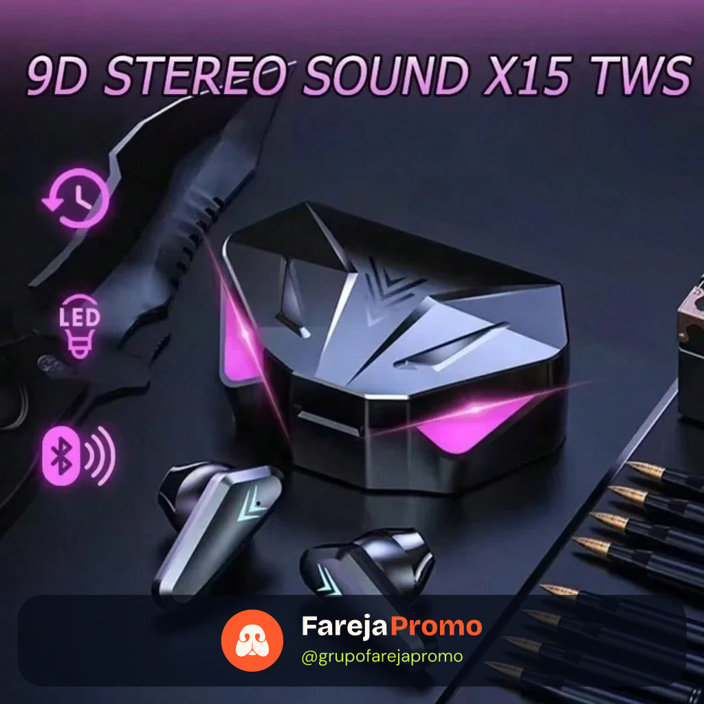 X15 Fone De Ouvido para Jogos Bluetooth 5.Tws Stereo Ultra Baixa Latency Gaming Headset