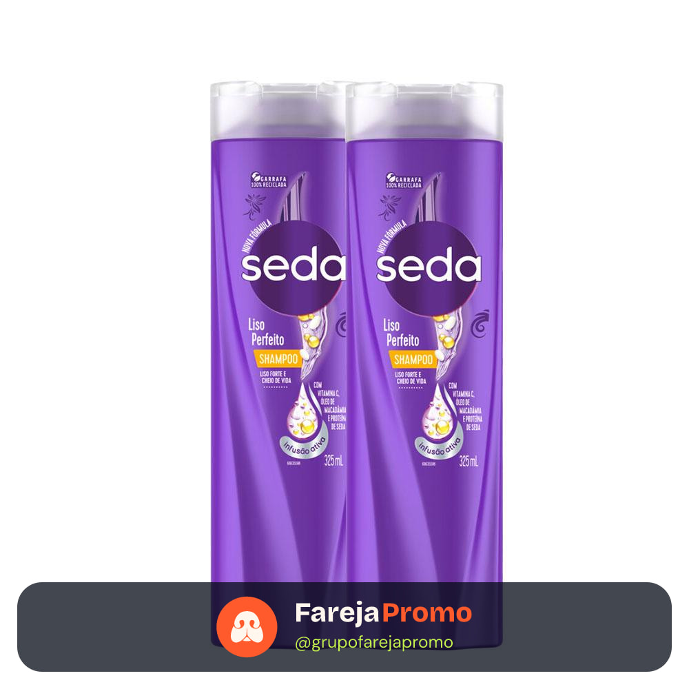 Kit 2 Shampoos Seda Cocriações Liso Perfeito 325ml