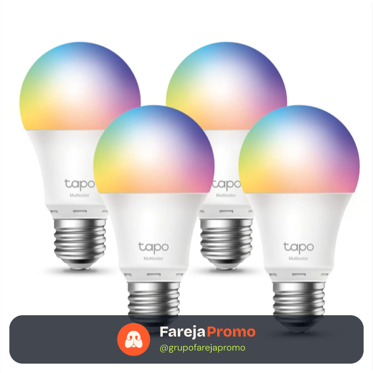 TP-Link Tapo L530E(4-pack) Lâmpada Inteligente Wi-Fi Bivolt, 16M cores, Alexa