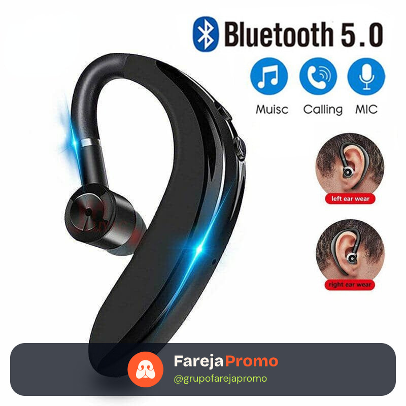 S109 Fone De Ouvido Bluetooth Sem Fio Business Estéreo Esportivo Mãos Livres Com Microfone