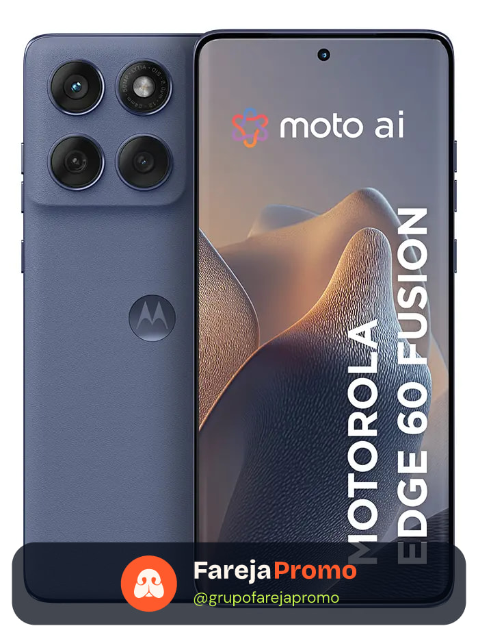 Smartphone Motorola Edge 60 Fusion 5g - 256gb 16gb (8gb Ram+8gb Ram Boost), 50mp Sony Ai Camera Ip68 Nfc - Cinza Vegan Leather