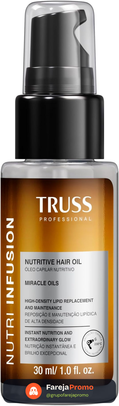 Truss Óleo Capilar Nutritivo Nutri Infusion | Nutrição Profunda e Controle de Frizz | 30ml