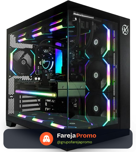 Gabinete Gamer Kalkan Asgard Preto Aquário sem fans KLK00040