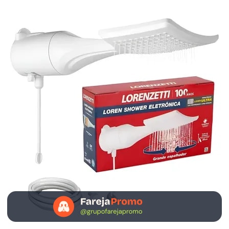 Chuveiro Lorenzetti Loren Shower Ultra Eletrônico Branco 7500w 220v 7.5 W