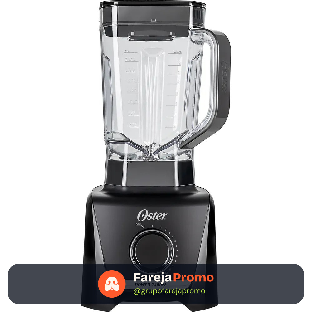 Liquidificador Oster Preto 3,2 Litros 15 Velocidades + Pulsar Preto 220V