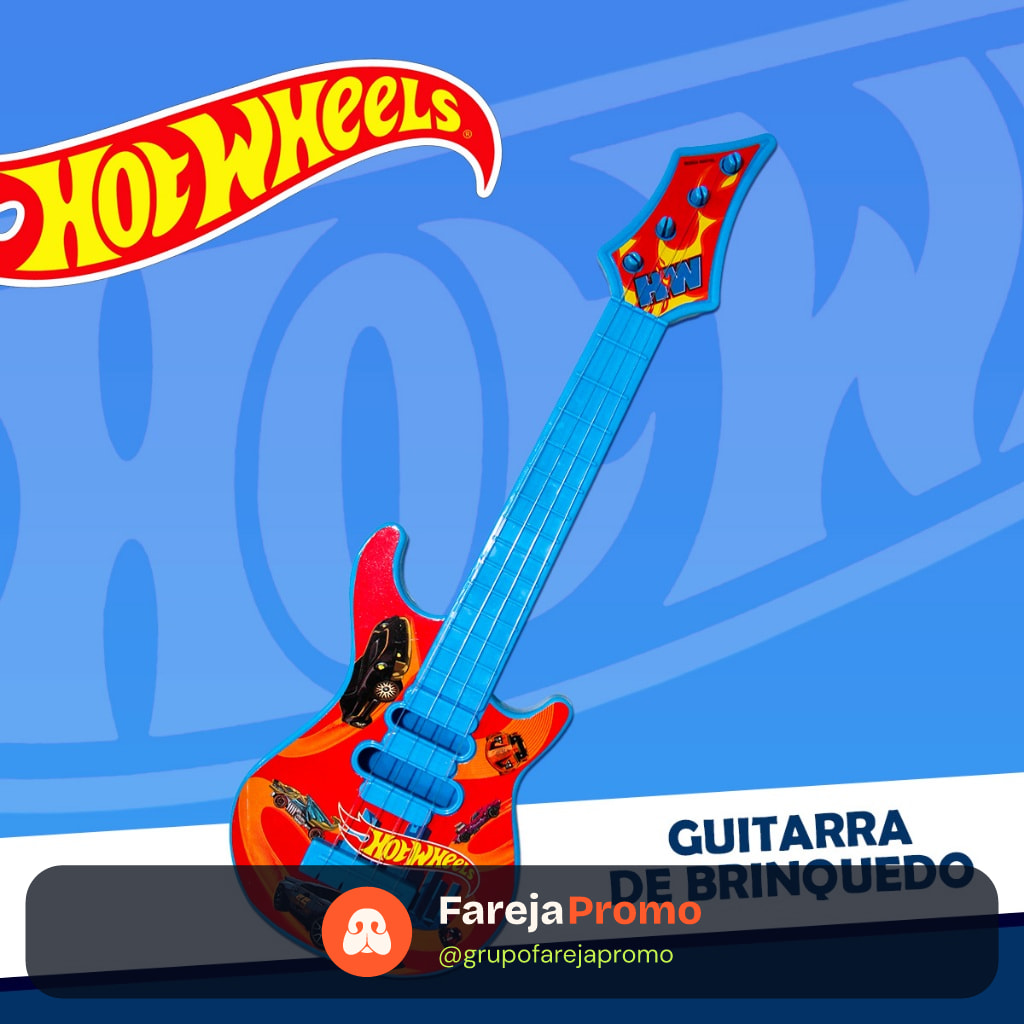 Brinquedo Guitarra Infantil Hot Wheels Com Palheta Toyng