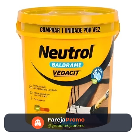 Vedacit Neutrol Baldrame Base D'agua Emulsão Asfaltica 18l - Marrom-escuro - Acetinado