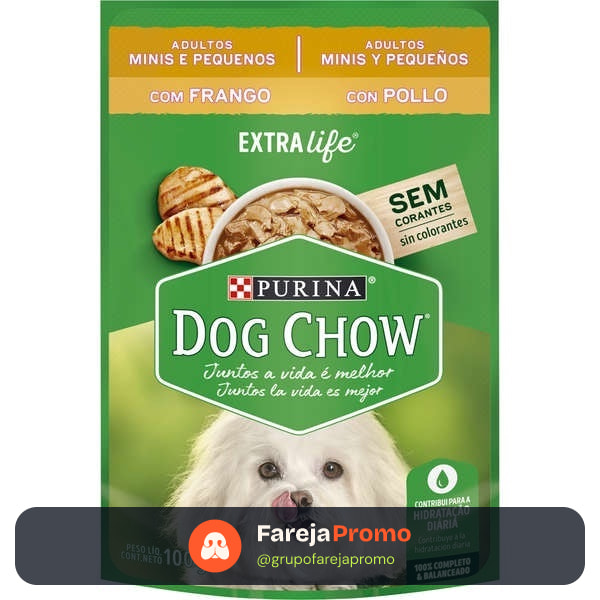NESTLÉ PURINA DOG CHOW Ração Úmida Sachê para Cães Adultos Raças Pequenas Mix de Frango  100g