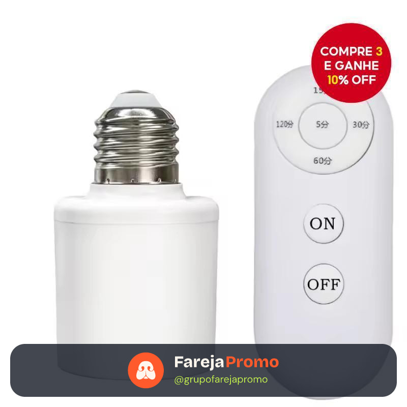 Soquete de lâmpada inteligente E27, interruptor sem fio de controle remoto para lâmpada LED, liga/desliga para lustre