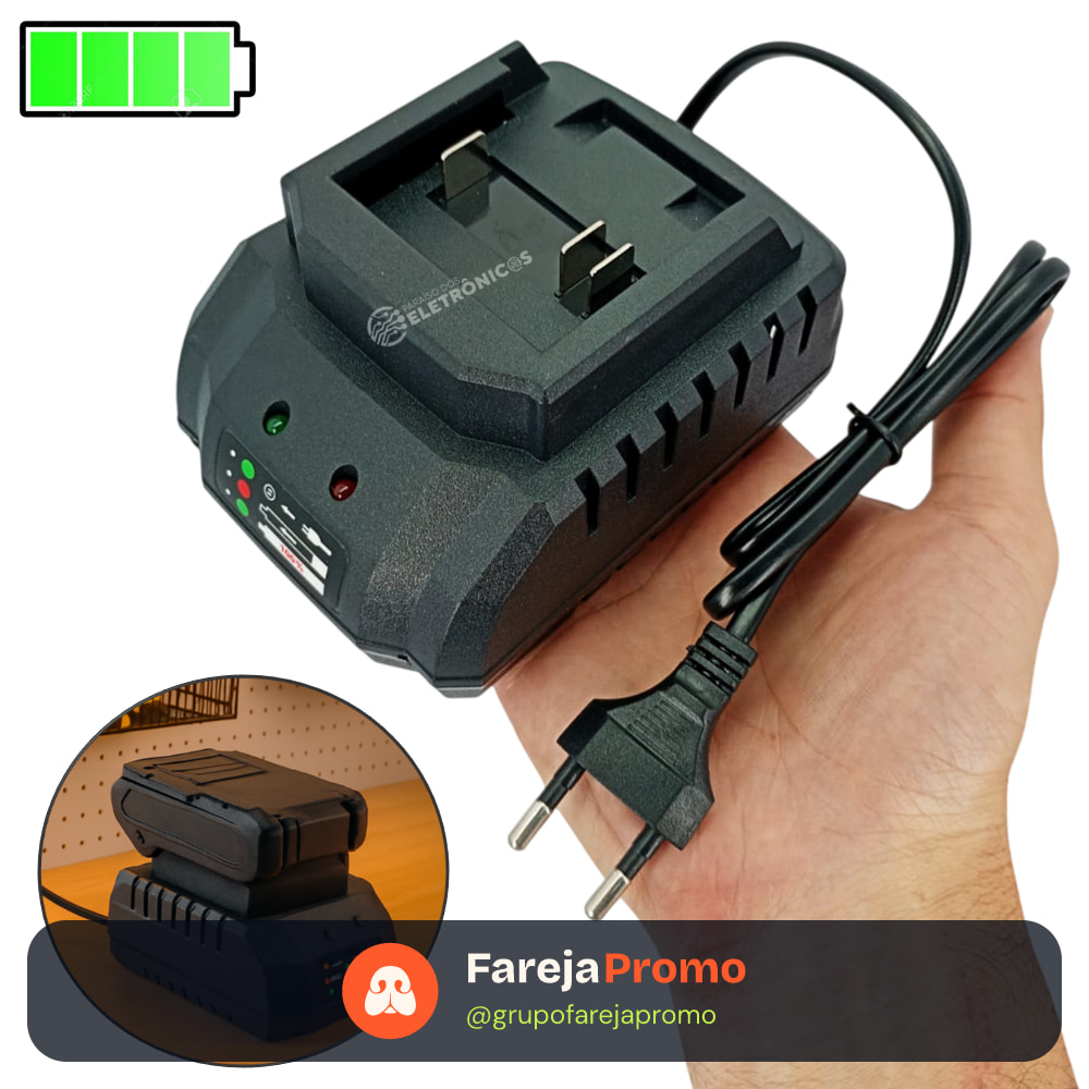 Carregador para Baterias de Chave de Impacto e Parafusadeira Padrão Makita  18V 21V 48V e 96V LE0182