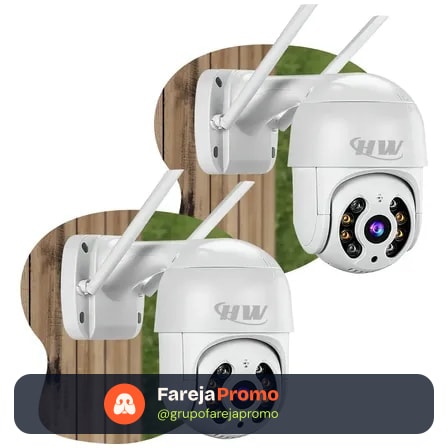 Kit 2 Câmera Segurança Ip Interna Externa Wifi Icsee Infravermelho Prova Dágua - Hw Branco