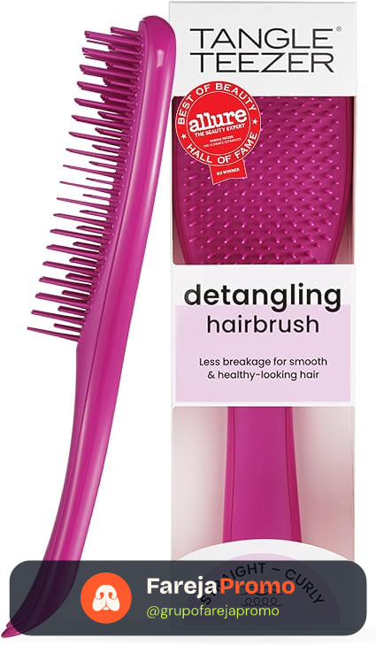 Tangle Teezer - Escova de cabelo desembaraçadora The Ultimate Detangler para todos os tipos de cabelo. Cor: Rosa