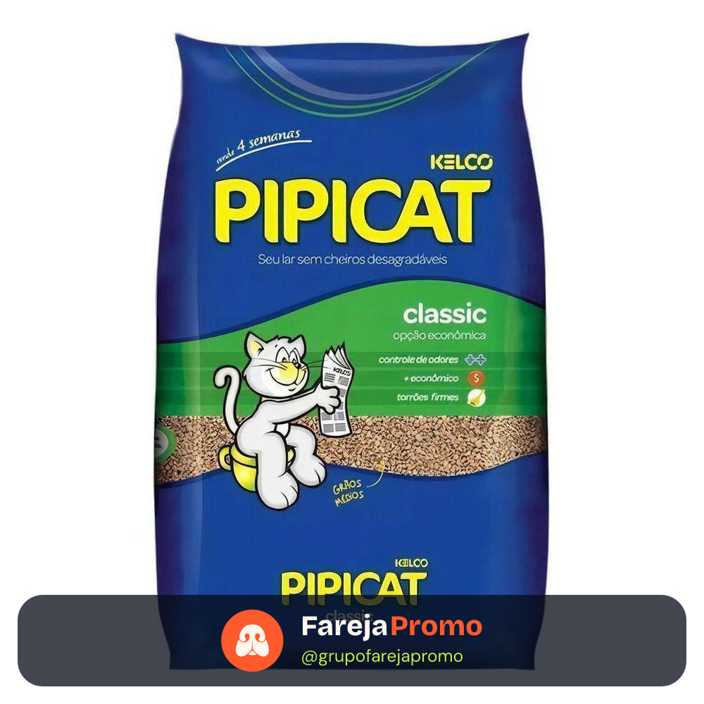 Areia para Gato Pipicat Classic 12kg